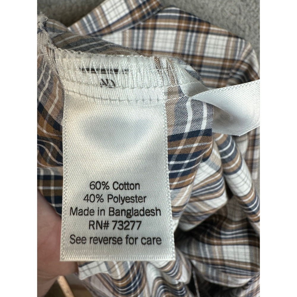 Croft Barrow Shirt Mens XL Plaid Non-Iron Classic Fit Button Down Preppy - Picture 7 of 8